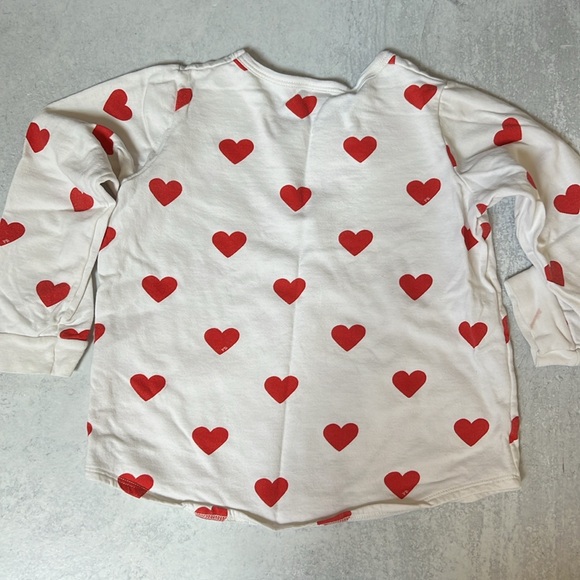 Petit Bateau girls White and Red Heart Pajama Set fleece sz 5 - Picture 6 of 7